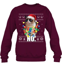 Load image into Gallery viewer, Grumpy Cat Ugly Sweater Christmas Lights Shirt Sweatshirt