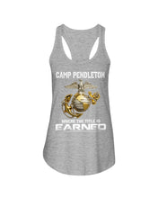 Load image into Gallery viewer, Camp Pendleton Earned Black T-Shirt Ladies Flowy Tank