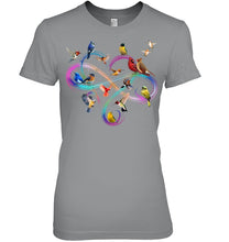 Load image into Gallery viewer, Bird Colorful Infinity Sign Ladies Tee