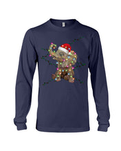 Load image into Gallery viewer, Elephant Color Light Christmas Gift Tee Unisex Long Sleeve