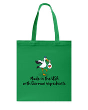 Load image into Gallery viewer, Made In The Usa With German Ingredients Tee Basketweave Tote Bag