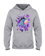 Load image into Gallery viewer, Donkey Loves Purple Flowers Custom T-Shirt Hoodie