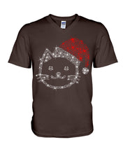 Load image into Gallery viewer, Cute Cat Face Christmas Gift For Cat Lovers T-Shirt Guys V-Neck