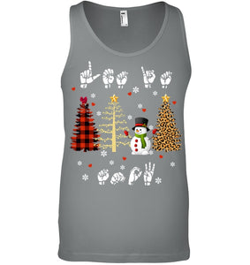 Let It Snow Christmas Snowman Asl Gift Tee Unisex Tank Top