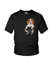 Load image into Gallery viewer, Beagle In The Pocket Funny T-Shirt Youth Tee