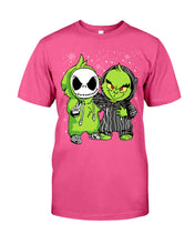 Load image into Gallery viewer, Cute Little Jack Skellington Grinch Best Friend Christmas Gift Shirt Guys Tee