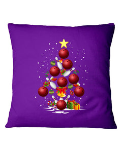 Bowling   Bowling Christmas Tree Christmas T-Shirt Pillow Cover