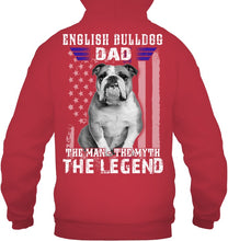 Load image into Gallery viewer, English Bulldog  - The Man - The Myth - The Legend Black T-Shirt Hoodie
