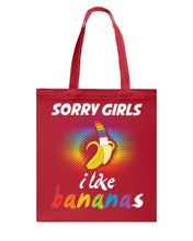 Load image into Gallery viewer, Sorry Girrls I Like Bananas Funny Tee Gift Basketweave Tote Bag
