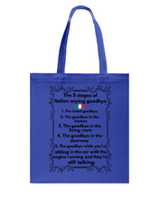Load image into Gallery viewer, Italian Say Goodbye Funny Tee Basketweave Tote Bag