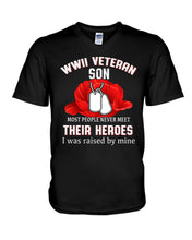 Load image into Gallery viewer, Wwii Veteran Gift For Veteran Dad Quote T-Shirt Guys V-Neck