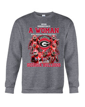 Load image into Gallery viewer, A Woman Loves Georgia Bulldogs Custom Tee Sweatshirt