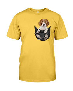 Beagle In The Pocket Funny T-Shirt Guys Tee