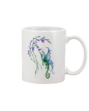 Load image into Gallery viewer, Dragon With Butterfly Wings Dragon Flowers Mug