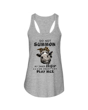 Load image into Gallery viewer, My Inner Heifer Doesn&#39;t Play Nice Funny Quote T-Shirt Ladies Flowy Tank