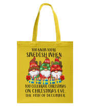 Load image into Gallery viewer, Swedish Christmas Gnome Cute Gift Tee Basketweave Tote Bag