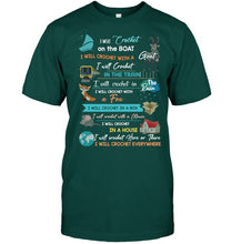 Load image into Gallery viewer, Crocheting Everywhere Black Quote T-Shirt Guys Tee