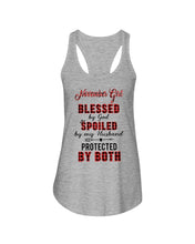 Load image into Gallery viewer, November Girl Blessed By Girl Spoiled By Husband Quote T-Shirt Ladies Flowy Tank