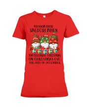 Load image into Gallery viewer, Swedish Christmas Gnome Cute Gift Tee Ladies Tee