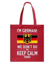 Load image into Gallery viewer, Keep Calm German Funny Quote Basketweave Tote Bag