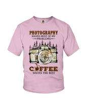 Load image into Gallery viewer, Solve Most Problems Camera Map Photography T-Shirt Youth Tee