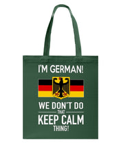 Load image into Gallery viewer, Keep Calm German Funny Quote Basketweave Tote Bag