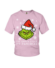 Load image into Gallery viewer, The Grinch Stole My Pancreas Youth Tee
