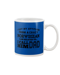 Attitude From Crazy Norwegian Dad Norway Love T-Shirt For Dad Mug