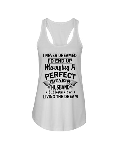 I Marry A Freaking Awesome Husband Gift For Wife T-Shirt Ladies Flowy Tank