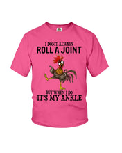 Load image into Gallery viewer, Chicken Roll A Joint Funny Quote T-Shirt For Friends Family Youth Tee