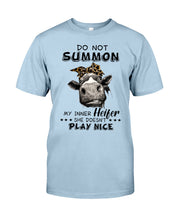 Load image into Gallery viewer, My Inner Heifer Doesn&#39;t Play Nice Funny Quote T-Shirt Guys Tee