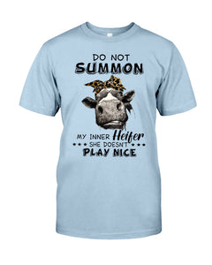 My Inner Heifer Doesn't Play Nice Funny Quote T-Shirt Guys Tee