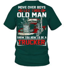 Load image into Gallery viewer, Old Trucker Move Over Boys Black T-Shirt Guys Tee