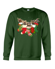 Load image into Gallery viewer, Yorkies In The Socks For Yorkie Lovers Christmas Gift Sweatshirt