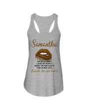 Load image into Gallery viewer, Samantha A Mouth She Can't Control Lipsquote Name T-Shirt Ladies Flowy Tank