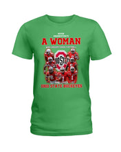 Load image into Gallery viewer, Woman Loves Ohio States Buckeyes American Football Ncaa 2019 T-Shirt Ladies Tee
