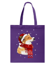 Load image into Gallery viewer, Corgi Christmas Gift Funny T-Shirt Basketweave Tote Bag