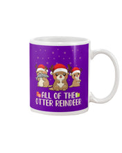 Load image into Gallery viewer, Merry Ottermas All Of The Otter Reindeer Black T-Shirt Mug