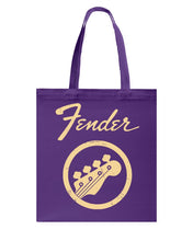 Load image into Gallery viewer, Guitar Lovers Fender Black T-Shirt Basketweave Tote Bag