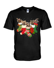 Load image into Gallery viewer, Yorkies In The Socks For Yorkie Lovers Christmas Gift Guys V-Neck