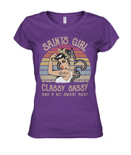 Load image into Gallery viewer, Saitn Girl Classy Sassy T-Shirt Ladies V-Neck