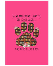 Load image into Gallery viewer, A Woman Cannot Survive On Books Alone T-Shirt Vertical Poster