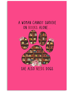 A Woman Cannot Survive On Books Alone T-Shirt Vertical Poster