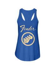 Load image into Gallery viewer, Guitar Lovers Fender Black T-Shirt Ladies Flowy Tank