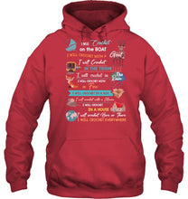 Load image into Gallery viewer, Crocheting Everywhere Black Quote T-Shirt Hoodie
