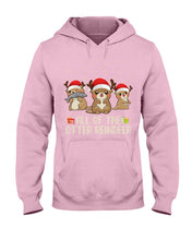 Load image into Gallery viewer, Merry Ottermas All Of The Otter Reindeer Black T-Shirt Hoodie