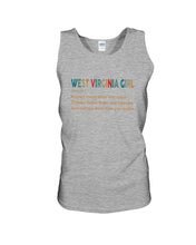 Load image into Gallery viewer, West Virginia Girl Knows More Than She Says Unisex Tank Top