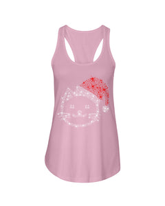 Cute Cat Face Christmas Gift For Cat Lovers T-Shirt Ladies Flowy Tank