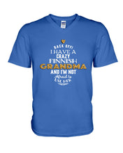 Load image into Gallery viewer, Finnish Crazy Grandma Gift For Grandma Family Guys V-Neck