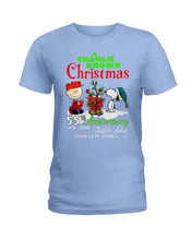 Load image into Gallery viewer, 55Th Anniversary A Charlie Brown Christmas Black T-Shirt Ladies Tee